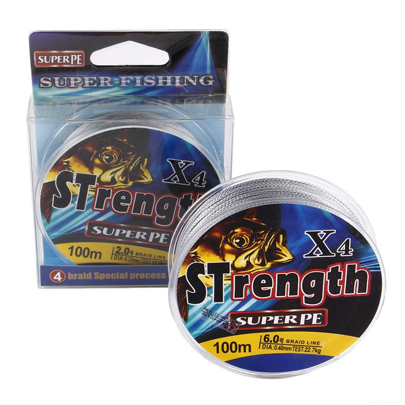 

Леска 100 м X4 Прочная леска Мягкая и износостойкая плетеная леска из полиэтилена Морская рыболовная дорога Снасти для ловли на сублинии 1.2