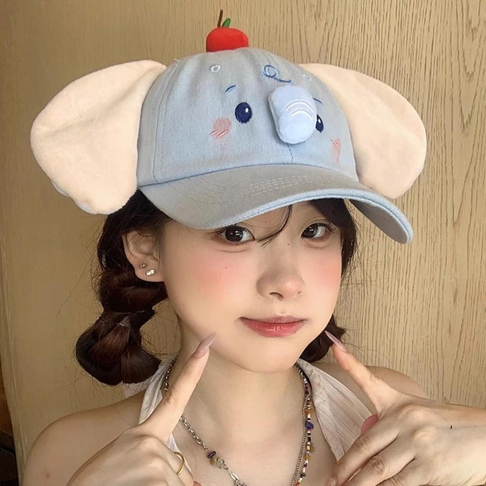 Cute Elephant Peaked Cap Y2k Sun Hat Fashion Baseball Cap  Women