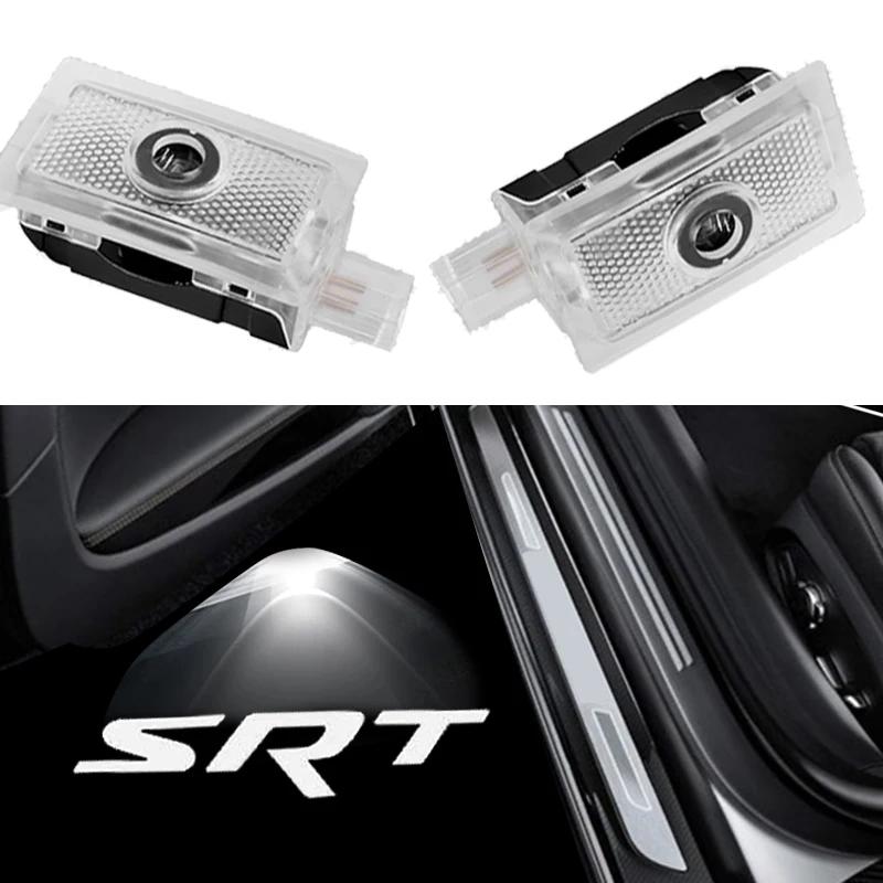 2PCS LED for Dodge SRT Magnum Charger Avenger Car Decoration Door Welcome Shadow Laser Lights Projector Courtesy Ghost Logo Lamp AA8