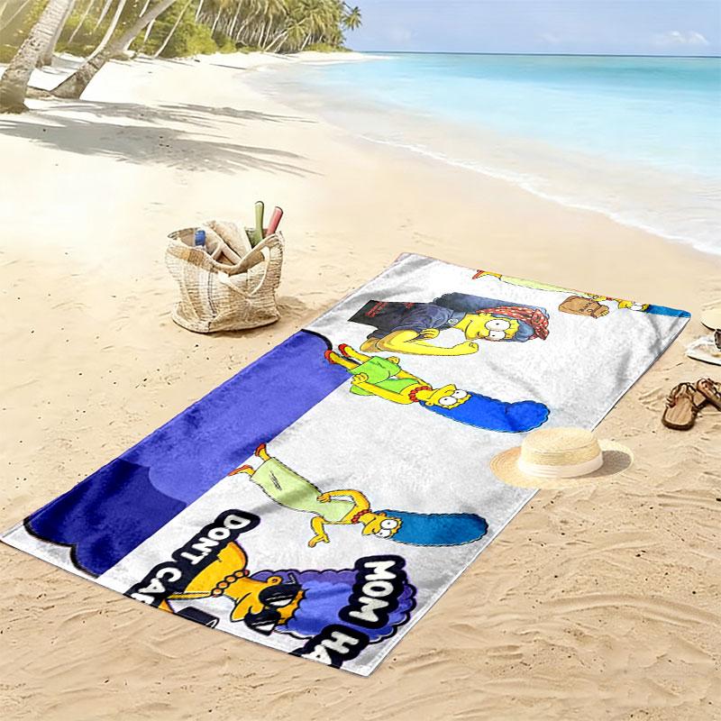 Marge Simpson Art Print Beach Towel, Large Soft Quick Dry Towel for Beach Camping Swimming