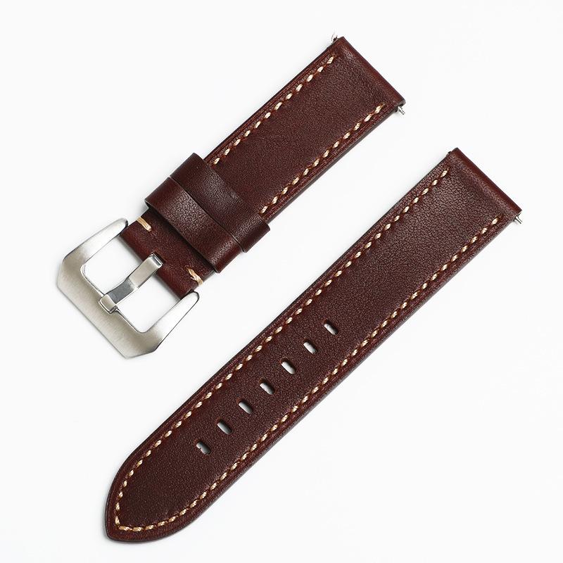 Pena Leather Strap Oil Wax First Layer Cowhide Vintage Crazy Horse Sports Bracelet 22/24 Watch Strap