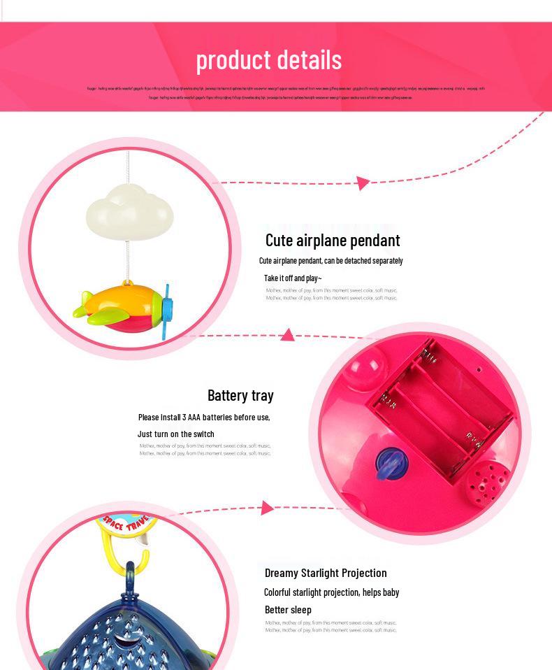 Free Shipping: Musical Rotating Crib Mobile with Projection for Newborns and Babies (0-1 Year)