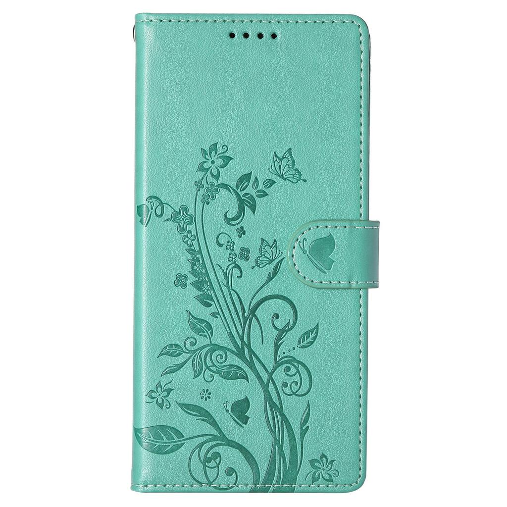 Für Xiaomi Redmi 15C 4G (EU) (173 mm)/15C 5G (EU) (173 mm) Brieftasche Hülle Schmetterling Floral Prägung PU Leder Handyhülle mit Handschlaufe