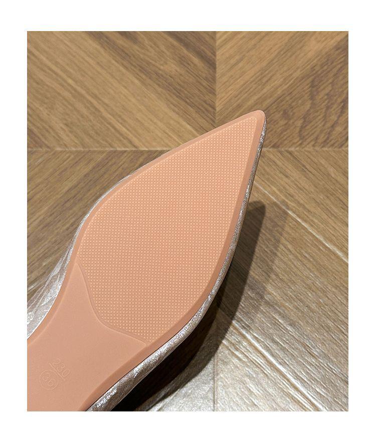 Fairy Style Pointed Toe Flat Shoes - Champagne Gold & Silver, Perfect for Weddings, Plus Size, Bridesmaids, and Pregnant Women. Hidden Heel.