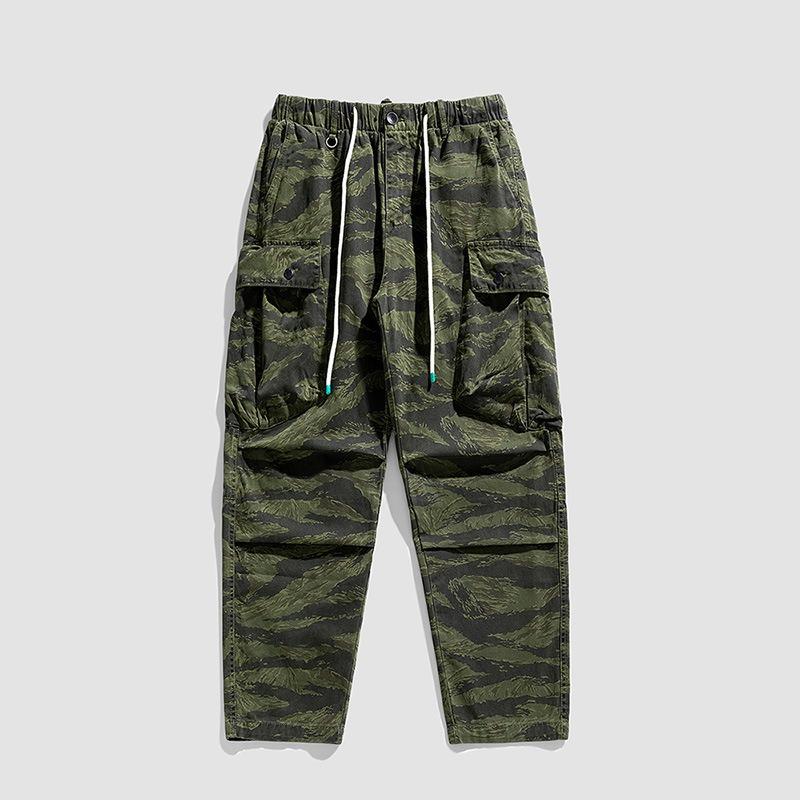 

Camouflage overalls trousers retro design casual trousers new versatile simple fashion trend XXXL зелёный