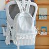 Schoolbag gentle department fresh color scheme striped design backpack student party daily commuting shopping spring outing large capacity schoolbag