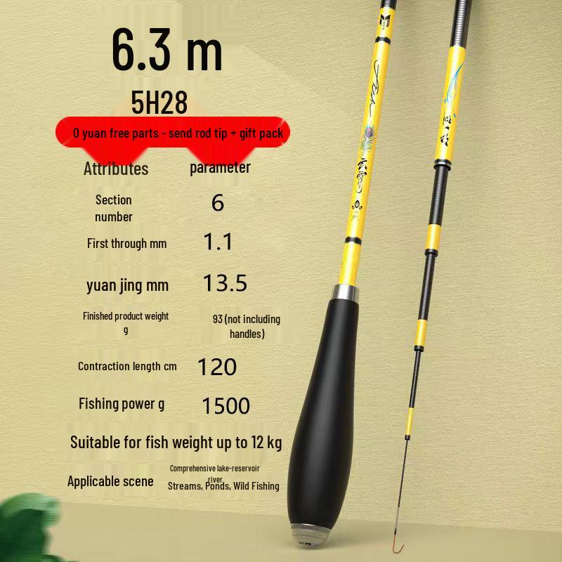 Ultralight Ultra-Hard Carbon Carp Fishing Rod - Extremely Fine Action Hand Rod