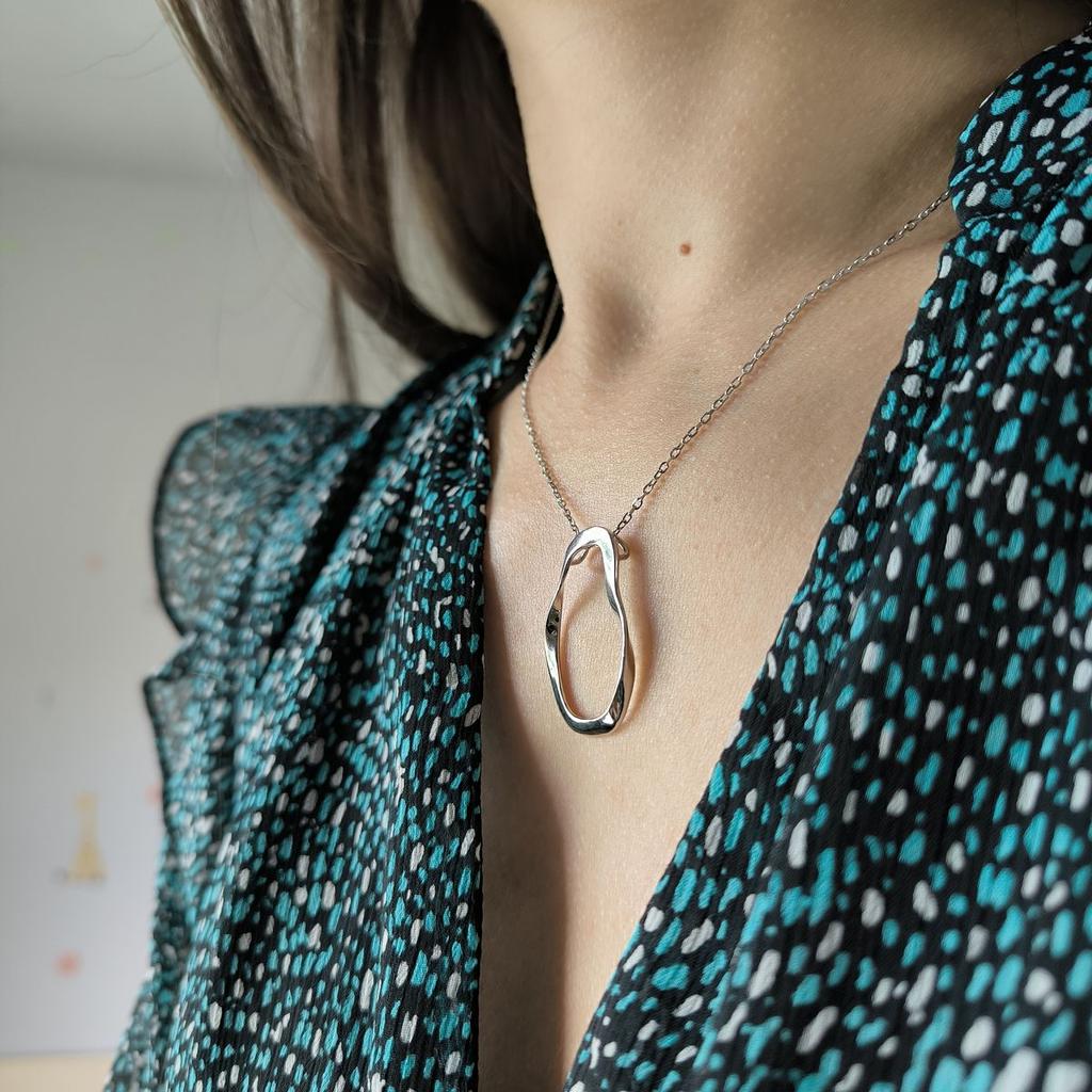 Серебряное колье с без камней, вес изделия 4,01 гр (2191919)