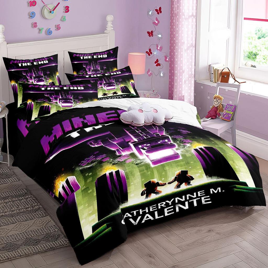 Anime Bedding Set My World Duvet Cover My World Monster Hunters Quilt cover Pillowcases Bedclothes Children's Kids Adult