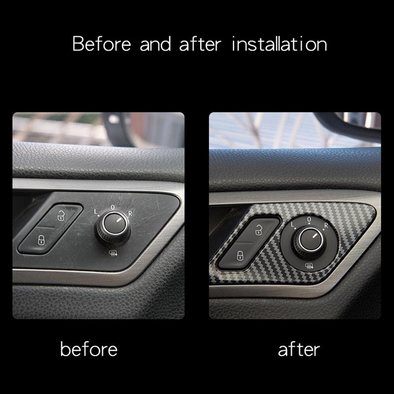 DT08 Car Interior Door Handle Panel Cover Trim for Golf 7 7.5 MK 7 2014- Door Seat Lock Button Panel Carbon Fiber