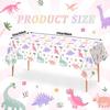 3pcs Pink Dinosaur Birthday Tablecloths 108x54inch Watercolor Dinosaur Birthday Decorations for Girls Dino Birthday Party Disposable Table Covers