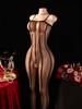 Women Erotic Costumes Plus Size Sexy Crotchless Babydoll Lingerie Bodystocking Mesh Floral Translucent Catsuit Baby Doll Dress