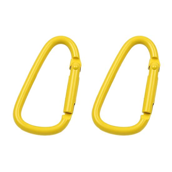 

2Pcs Carabiner Spring Buckle Lightweight Alloy Keychain Clip Easy One-Handed D-Shaped Hook Outdoor Travel Bag Pendant DIY Jewelry Accessory жовтий