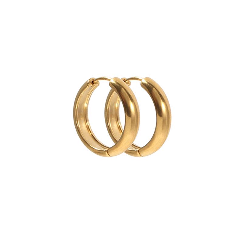 Elegant Gold Stainless Steel Earrings - Versatile, Trendy, and High-Class Jewelry for a Sophisticated Look.