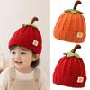Soft Pumpkin Toddler Beanie Solid Color Children Pullover Cap  Autumn And Winter