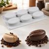 Coffee Bean Shape 6-Cavity Cake and Ice Cube Mold for Baking and Chocolate