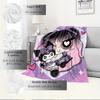 1pc Kuromi, Cute, CartoonDigital Print Fleece Blanket - Contemporary Style, Suitable for All Seasons, Perfect for Home, Travel, or Camping -