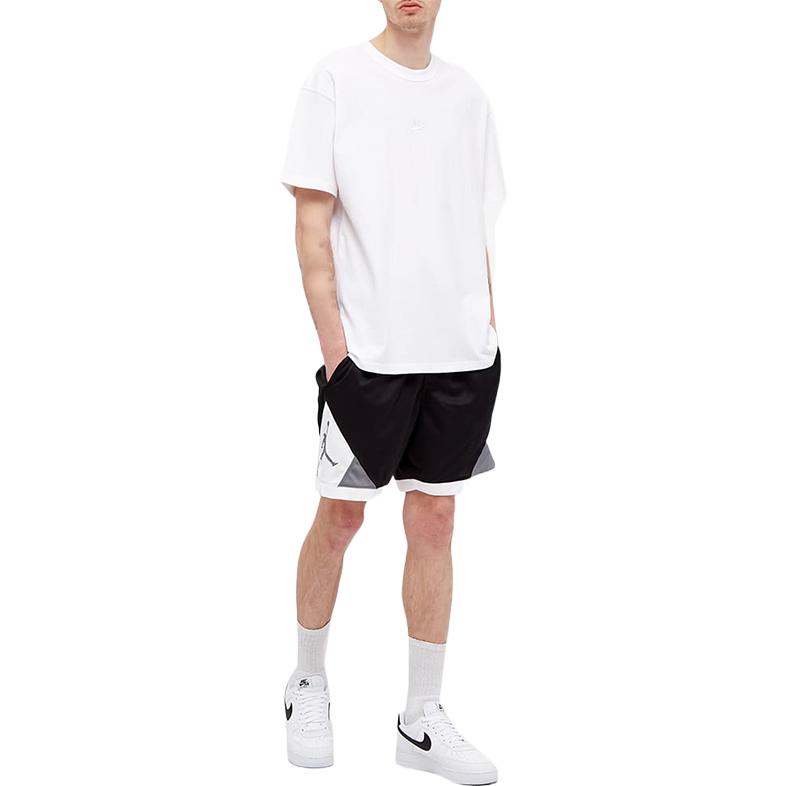 Jordan Logo Print Lace-Up Breathable Mid-Waist Basketball Shorts Men Bottoms Black CV3086-011