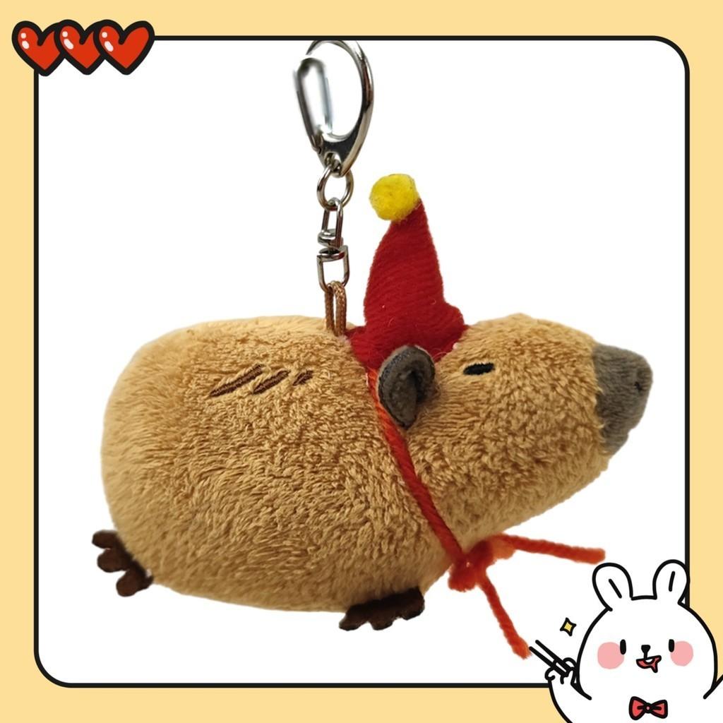 Capybara Plush Pendant Toy Cross-border Stock Squeaky Guinea Pig Keychain Hanging Ornament Stuffed Animal