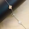 Women's Waterproof Stainless Steel Four-Leaf Clover Bracelet - Fashionable Titanium Lucky Flower Jewelry
