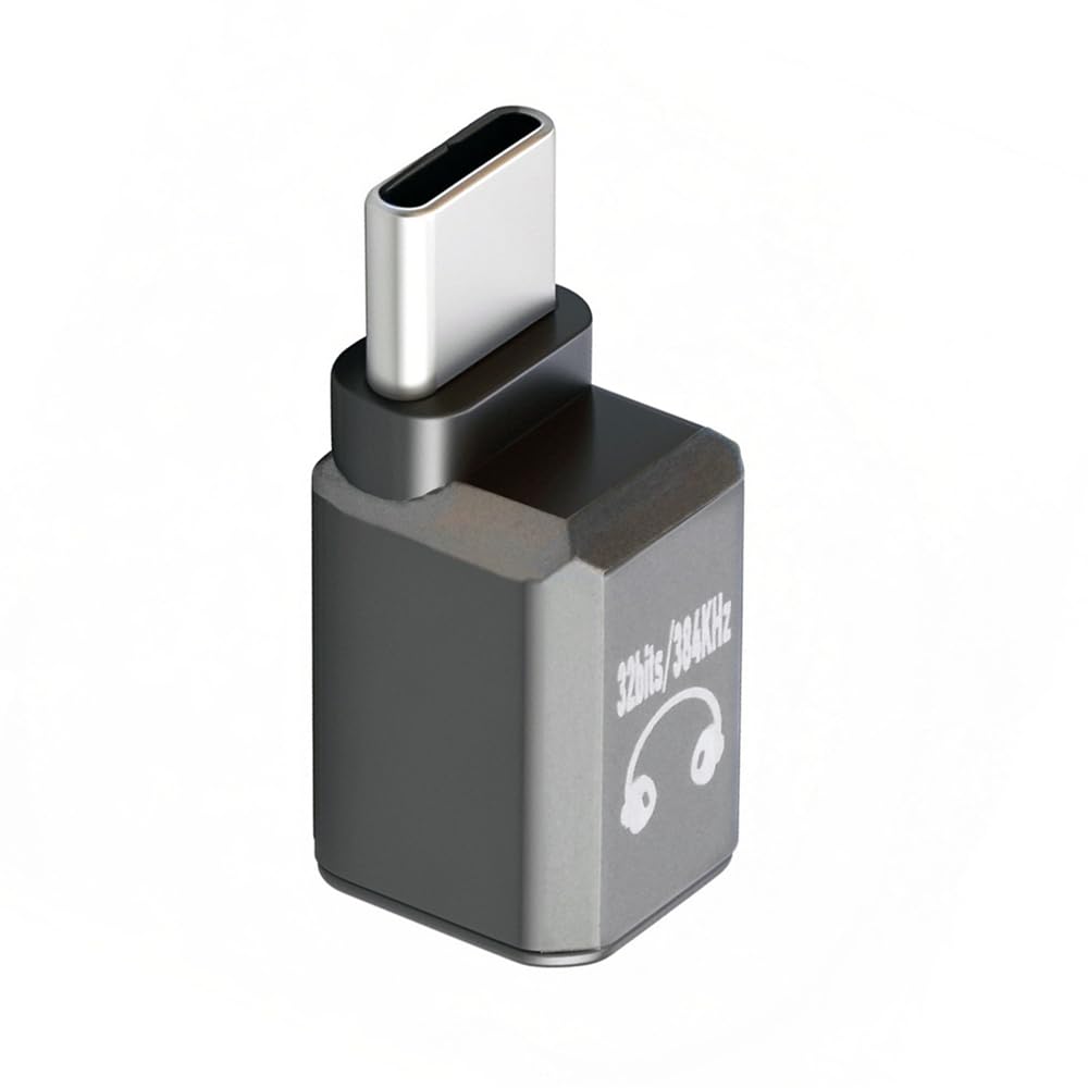 

NFHK USB C to headphone jack adapter supports 32bit 384KHz HiFi sound quality with DAC 3.5mm chip. чёрный