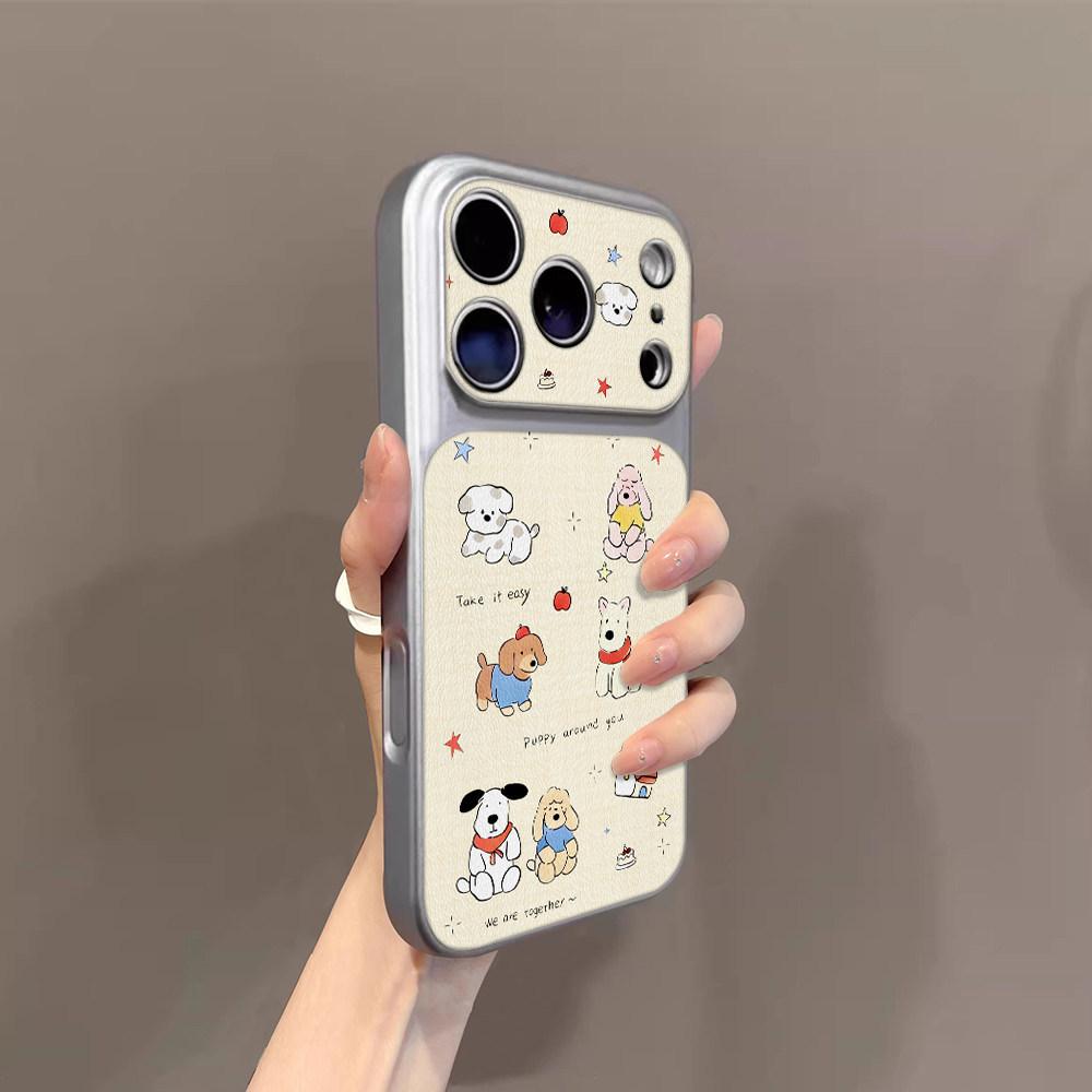 Bear and Dog Are Suitable for iPhone17promax Mobile Phone Case Apple 16pro New 15pro Niche 16 Leather.