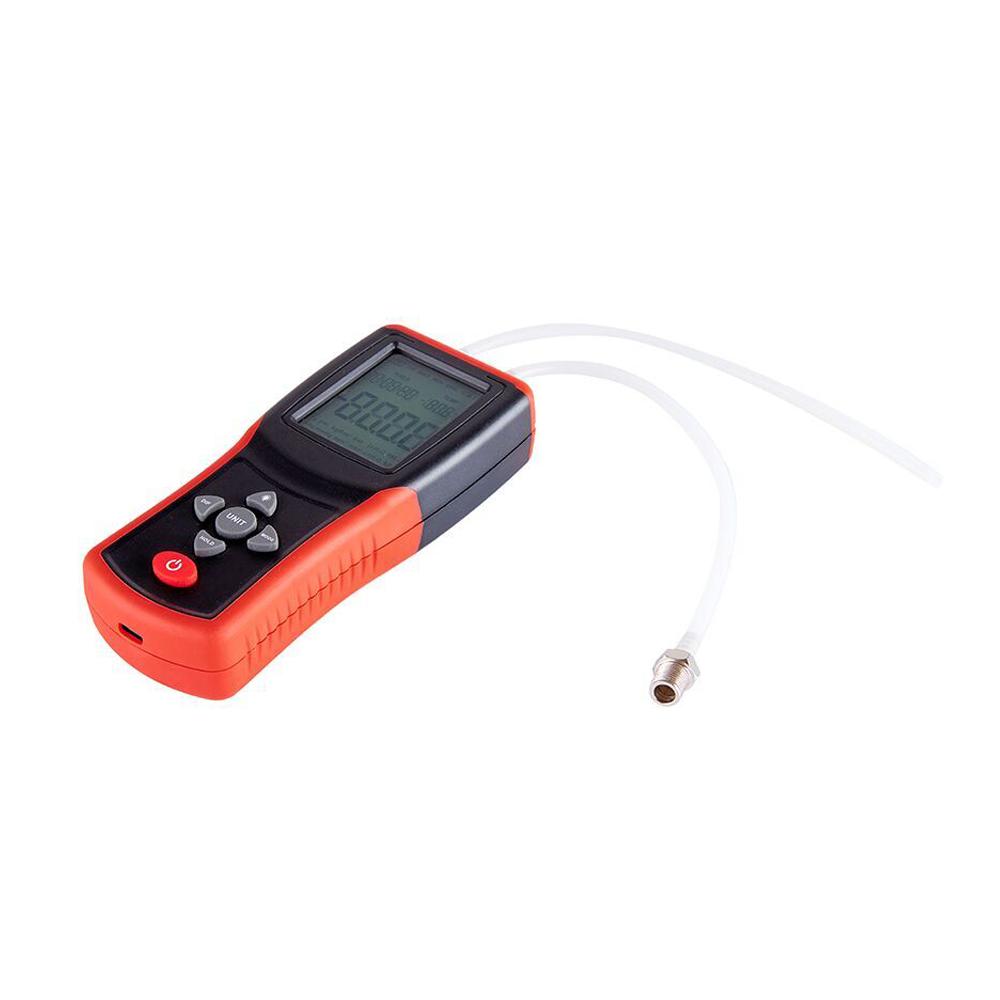 Digital Manometer 2.4 Inch LCD High Precision Hand Held Dual Port Manometer +  2Psi Differential Air Pressure Gauge