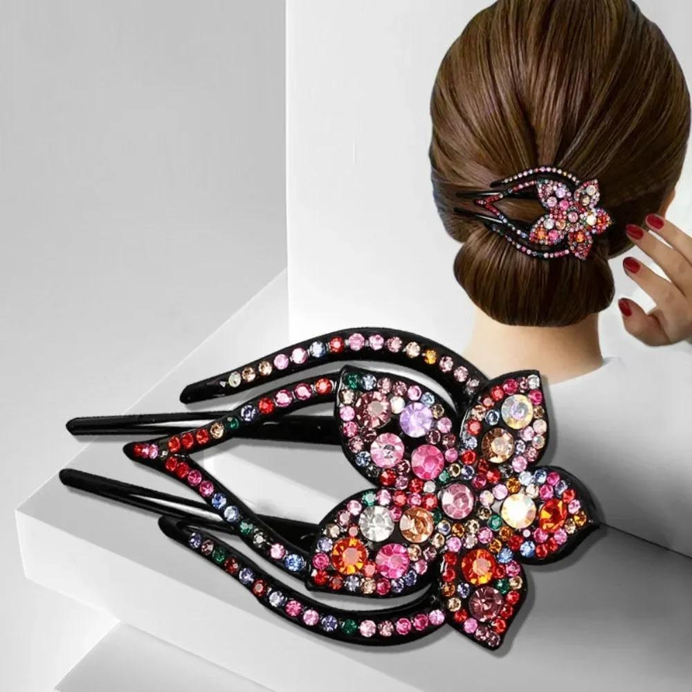 Women Large Hair Claw Rectangle Hair Clips Hairpin Flowers Hair Accessories