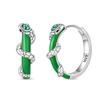 Snake Earrings 925 Silver Green Zircon Mysterious Spirit Snake Ear Studs For Women Formal Anniversary Birthday Party Jewelry