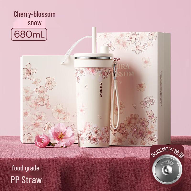 Vanow 680ml Stainless Steel Straw Tumbler