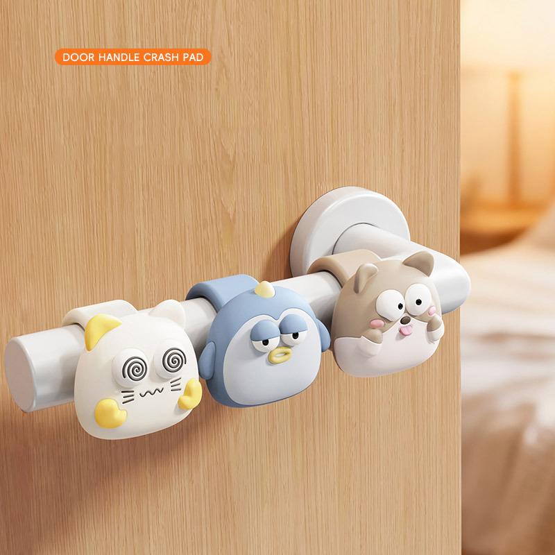 Handle Door Stopper Silicone Mute Handle Buffer Pad Non-Punch Anti-Collision Protected Pad Wall Protector Kids Safety Accessorie