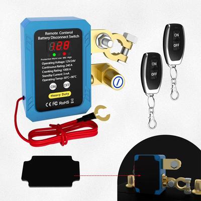 12V Auto Remote Power Cut-off Switch Battery Disconnect Switch Led Voltage Display Power Shut Off Switch Anti-leakage Protection