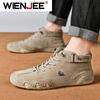 Herren Leder Freizeitschuhe Rutschfeste Walking Sportschuhe Handgefertigte Schuhe für Herren mit High Top Sneakers Masculino