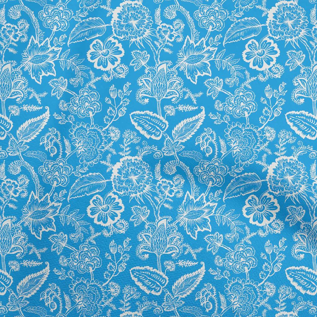 oneOone Cotton Flex Green Fabric Jacobean Silhouette Flower Fabric For Sewing Printed Craft Fabric By The Yard 40 Inch