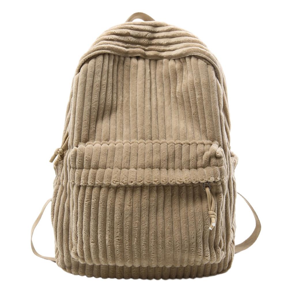 Sac à dos en velours pour l'école pour femmes automne et hiver nouvelle version coréenne simple étudiants du collège et du lycée grande capacité décontracté velours côtelé