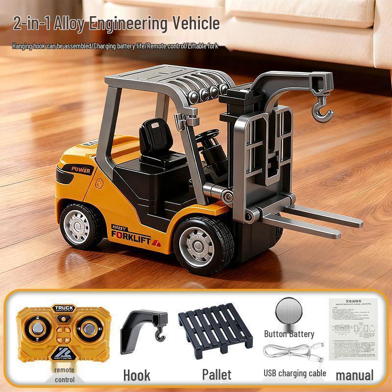 Cross1:64 Alloy Engineering Bluetooth Remote Control Forklift Toy for Boys