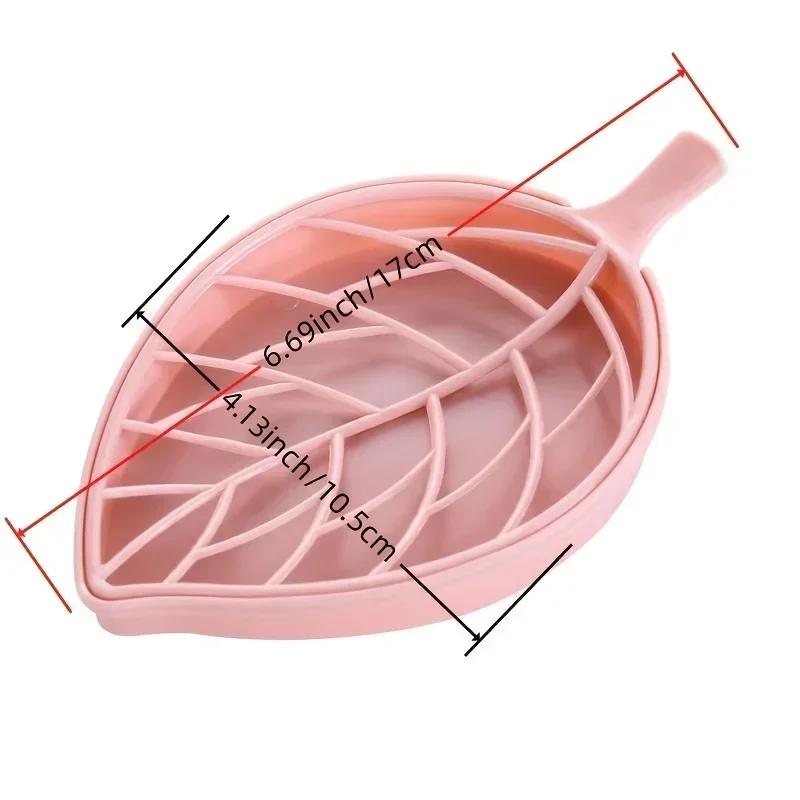 Leaf-Shaped Soap Dish 2 Layers Drain Soap Box Bathroom Dish Plate Case Home Shower Soap Holder Bathroom Accessories