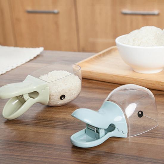 Plastic Scoop Bag Clip Food-Grade Measuring Cup BPA-Free Duck Head Multi-purpose Kitchen Utensils for Rice Water