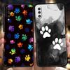 Dog Footprint Paw Cute Phone Case for Samsung Galaxy A24 A13 A53 A73 A33 A22 A12 A02 A03 A05 A70 A50 A10 A20 5G Silicone Shell