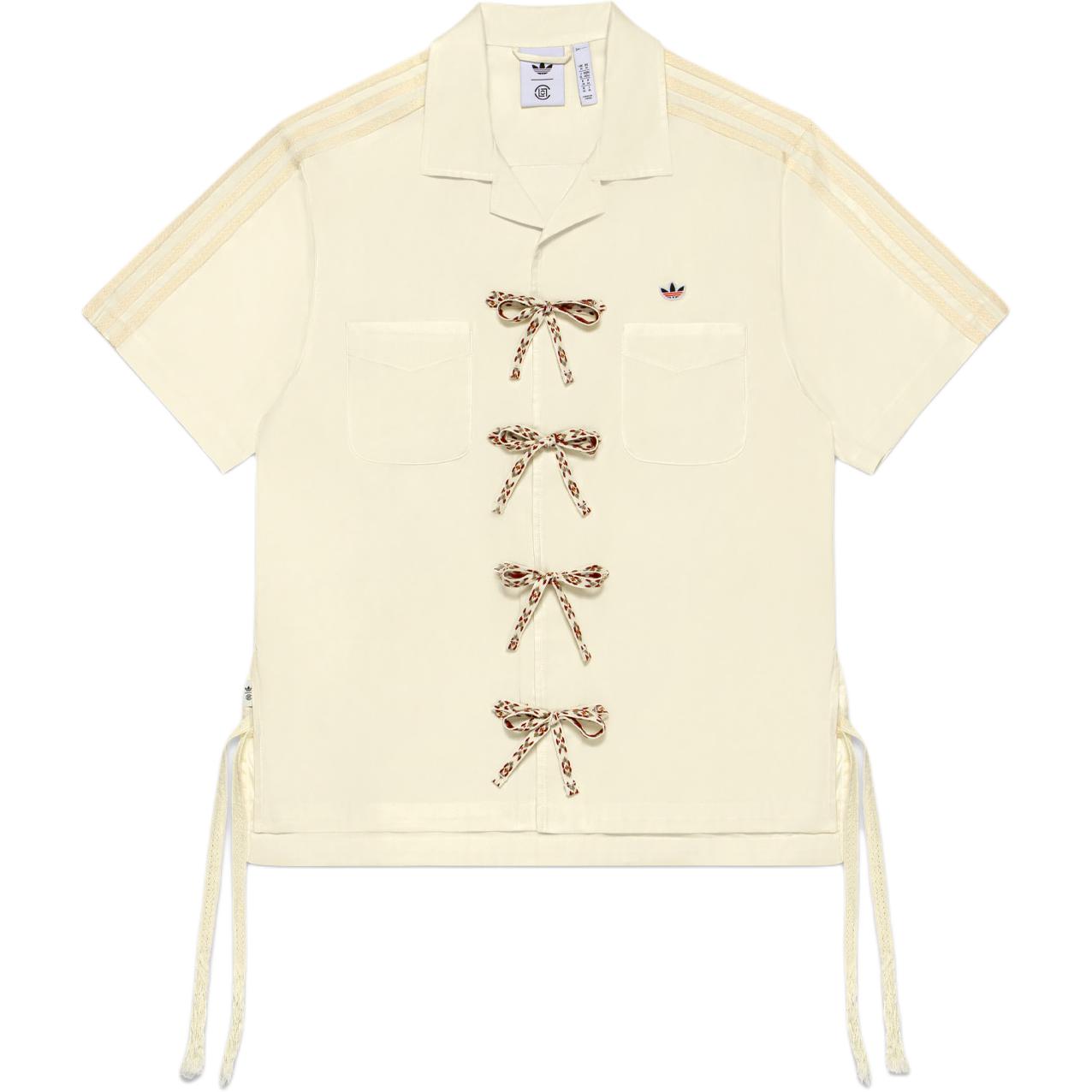 

Adidas Originals X Clot Коллаборация Боулинг Мода Минималистичный Универсальный Футболка с коротким рукавом Унисекс футболки Молочно-белый JP1599