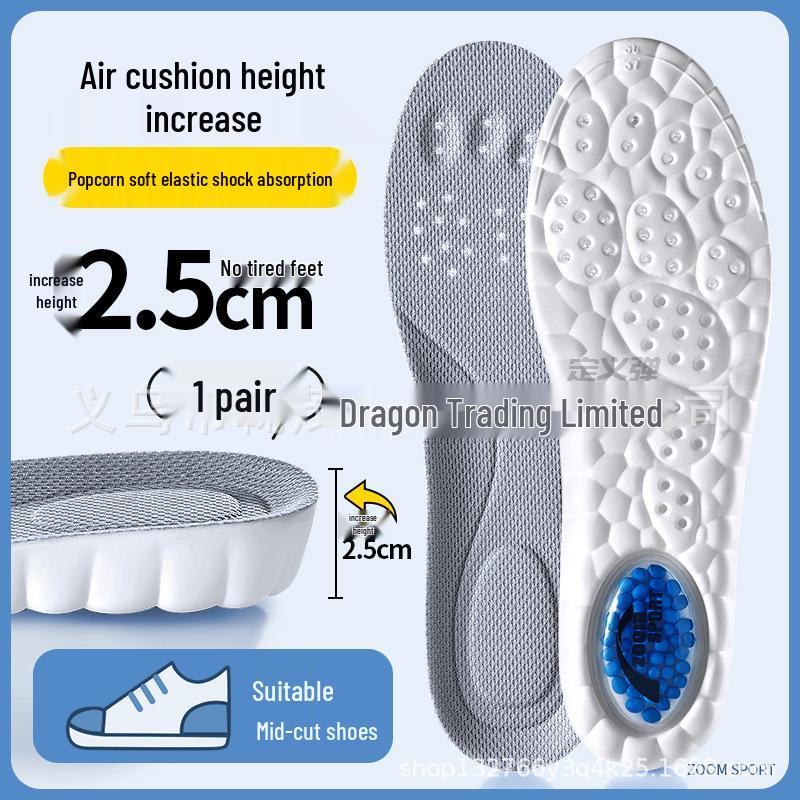 ZOOM Air Cushion Arch Support Height Increasing Insoles - Invisible, Shock-Absorbing, Non-Collapsing for Men's & Women's Comfort