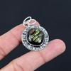 Sterling Silver Cushion Natural American Dichroic Glass Unique Pendant Jewelry