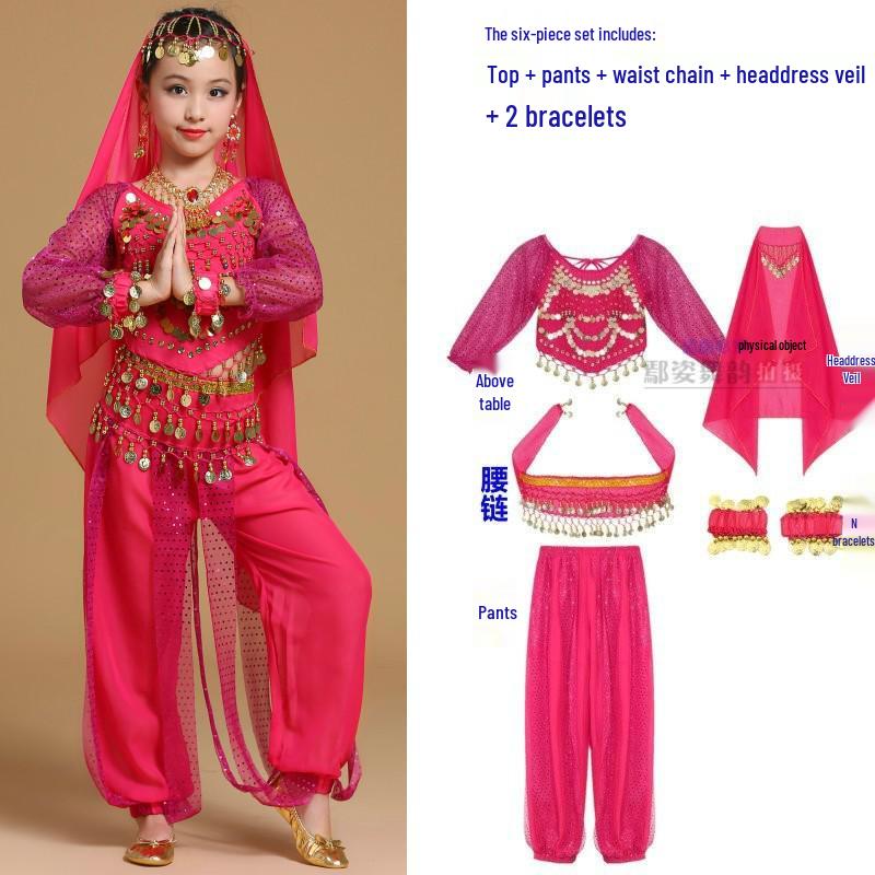 Children's Xinjiang Ethnic Dance Costume for Girls - Toddler Belly Dance Performance Outfit