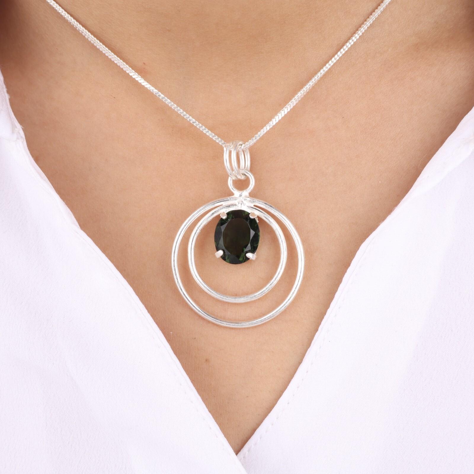 

Green Tourmaline Gemstone 925 Sterling Silver Personalized Gift Pendant 1.65 PP-61-8