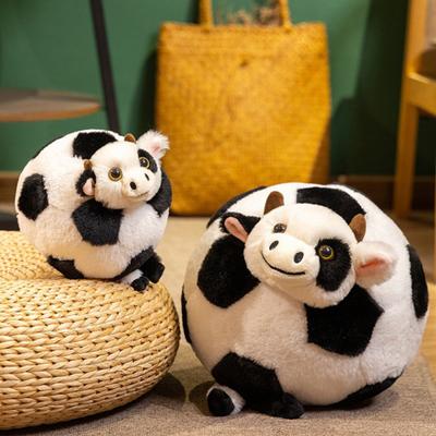 Fußball Kuh Plüschtier Entzückendes Kuh Kissen Weiches Stofftier Niedlich Kuschelig