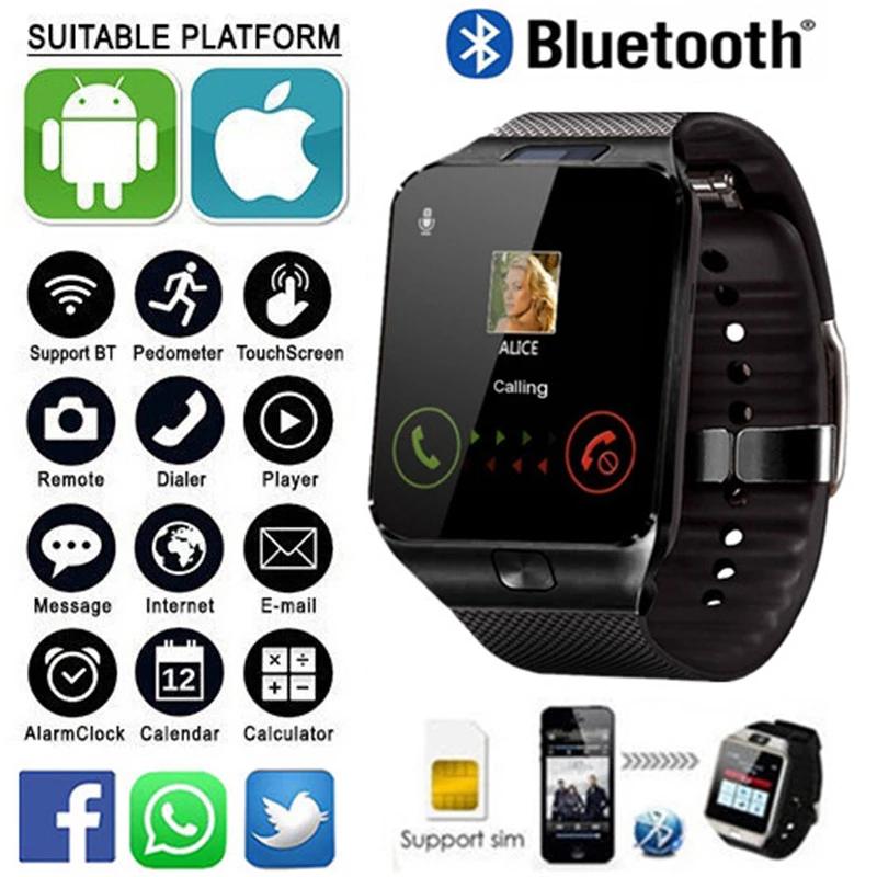 Buy 2021 New Digital Touch Screen Smart Watch DZ09 with Camera  Bluetooth-compatible WristWatch SIM Card at affordable prices — free  shipping, real reviews with photos — Joom