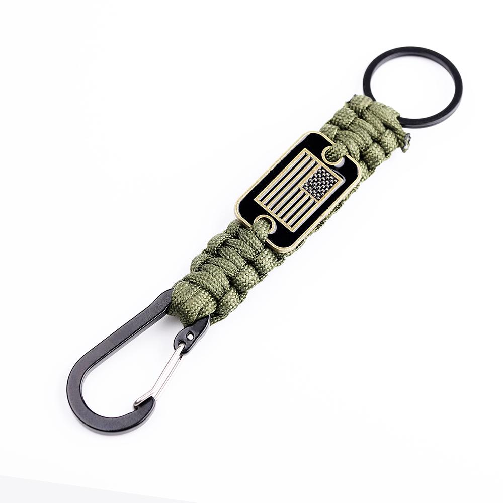 

2 Pcs Heavy Duty Braided Paracord Lanyard Keychain with USA Flag Parachute Rope Necklace with Metal HK Clip Key Ring for Outdoor