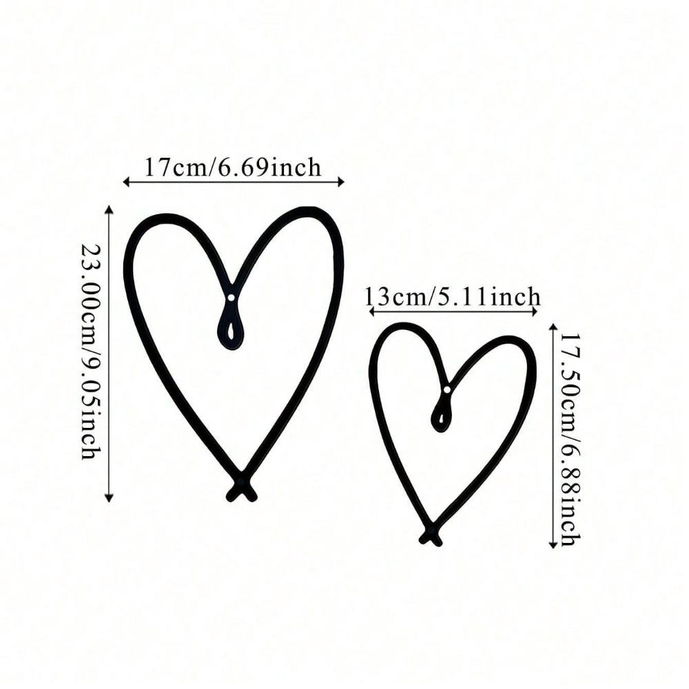 2PCS Metal Heart Wall Art Personalized Valentines Day Gift Home Decor