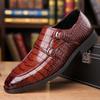 New Men's Pointed Alligator Pattern Casual Shoes Male Monk Strap Loafer Wedding Dress Homecoming  Formal Wedding Formal Footwear