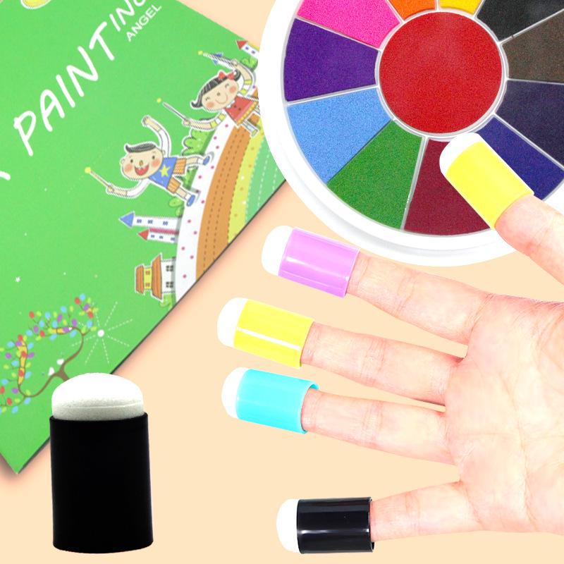 Eco-friendly Washable Six-Color Finger Painting Pad Set for Kids
